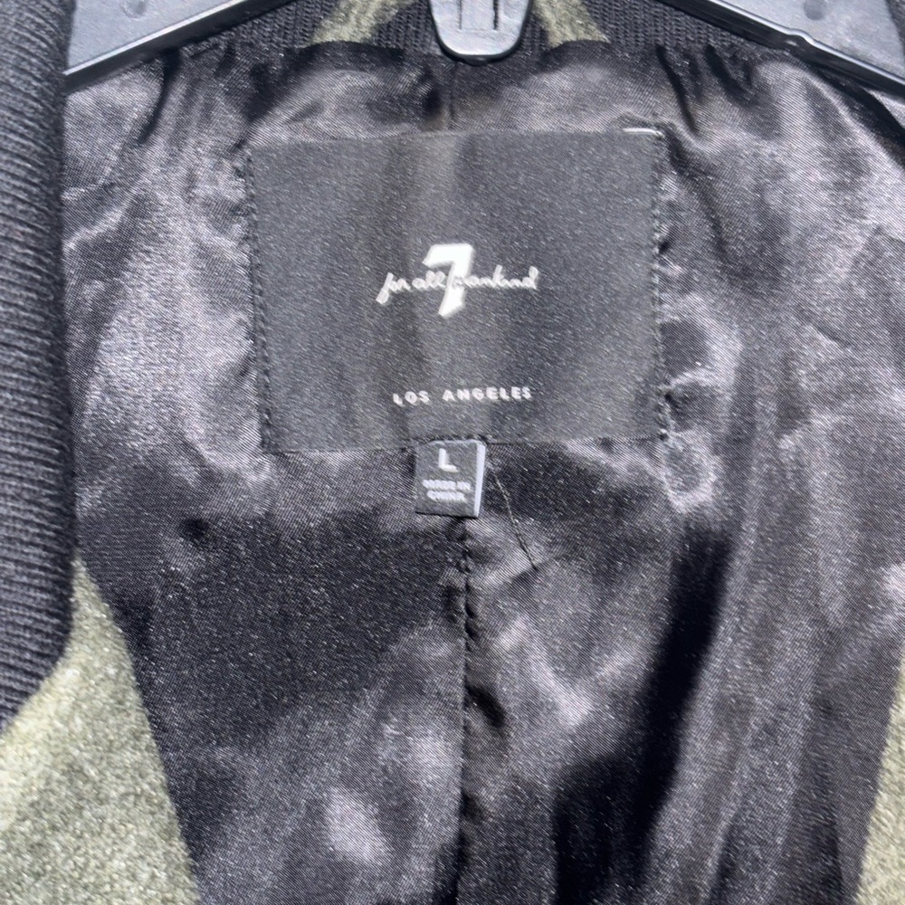 7 For All Mankind Mixed Media Bomber Jacket Size L​​ - Picture 4 of 14